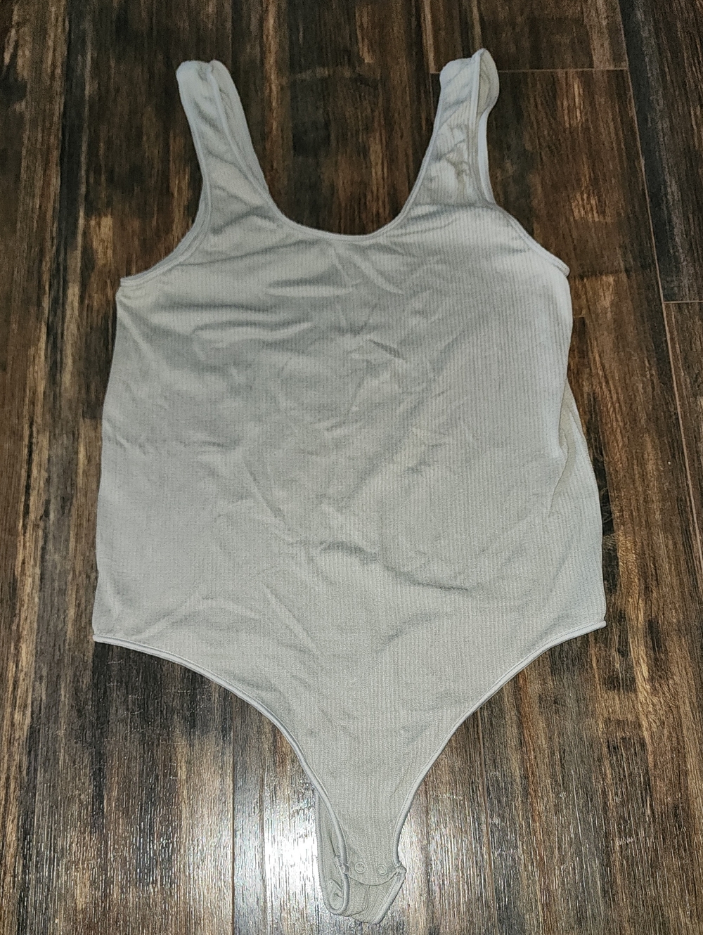 SKIMS Sage Ribbed Scoop One-Piece Bodysuit - Light Taupe